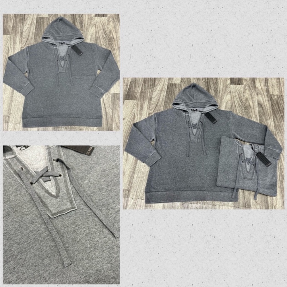 21 MAIN NWT SOFT GRAY PULL ON HOODIE